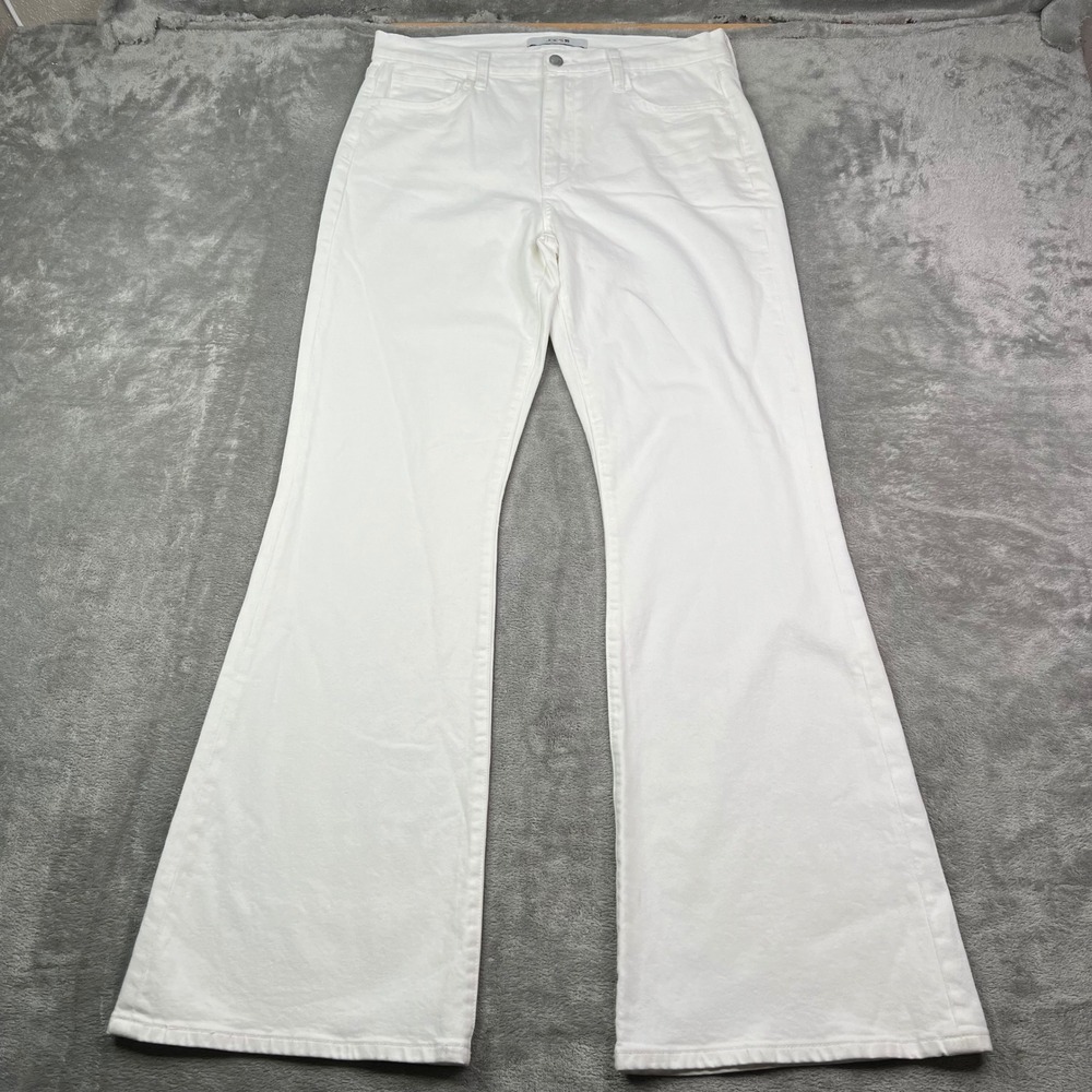 Joe's High-Rise Flare Jeans Womens 32 White Solid Stretch Denim Flare Leg - Picture 1 of 15